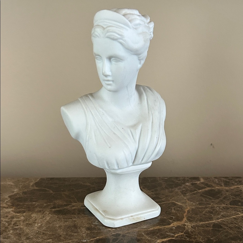 Elegant White Ceramic Bust Sculpture